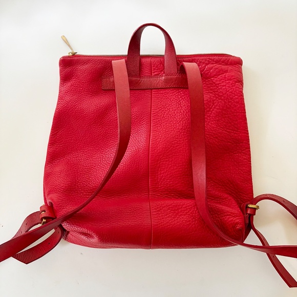 Jigsaw Red Leather Backpack main image 5